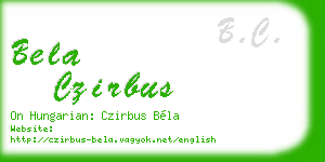 bela czirbus business card